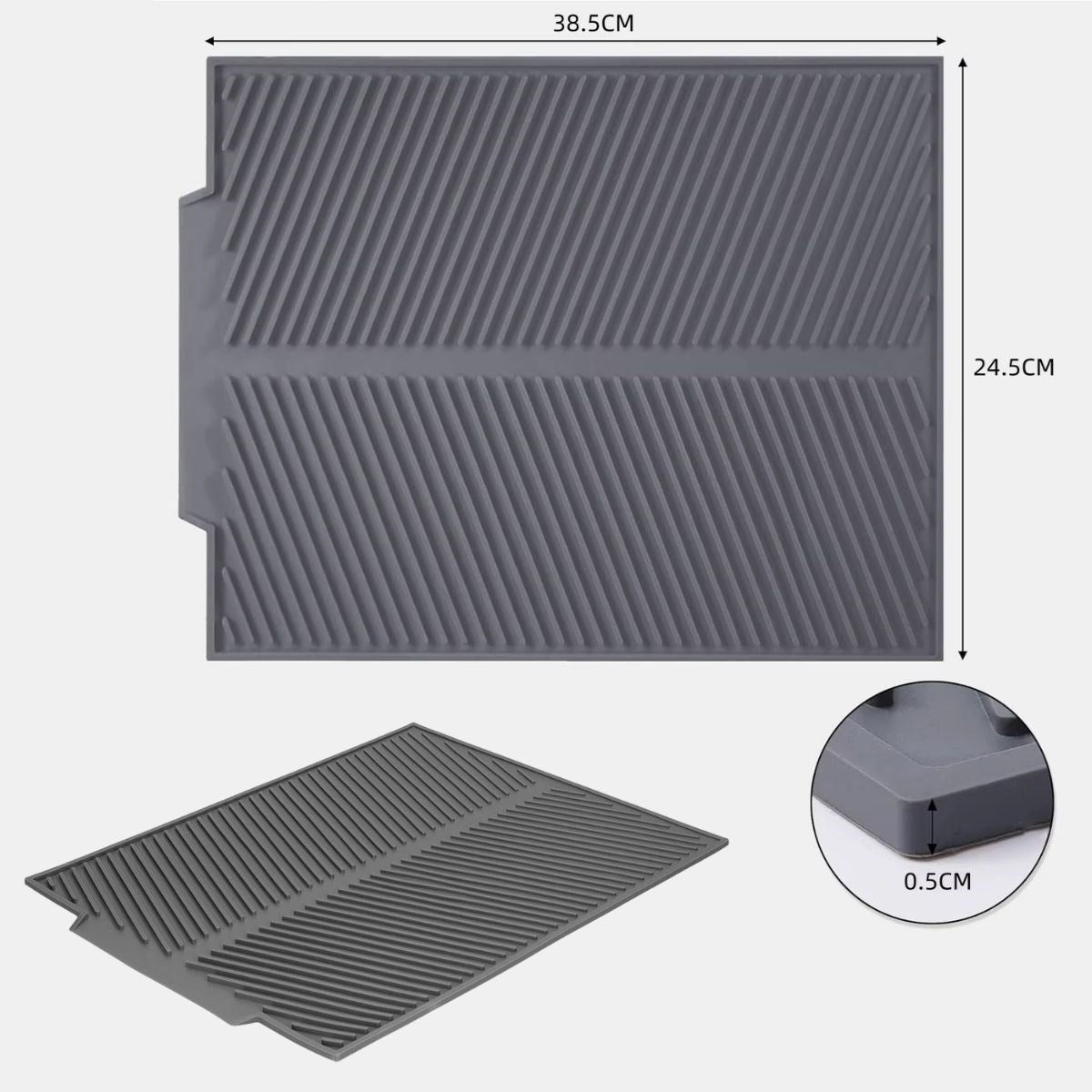 GENEL® Büyük Bulaşık Kurutma Matı,Silikon Bulaşık Kurutma Matı Çok Amaçlı Tezgah Üstü Mat