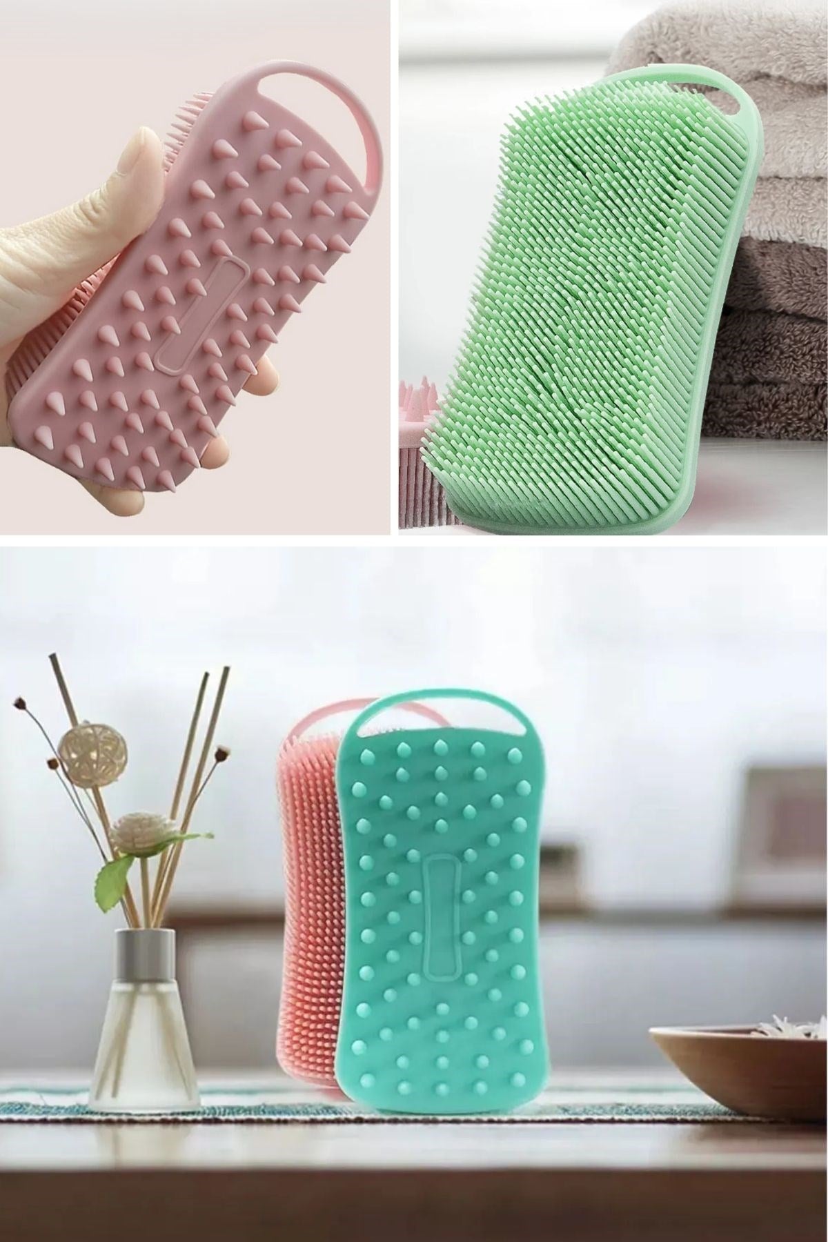 BUFFER® Kendiliğinden Askılı Peeling ve Masaj Etkili Silikon Banyo Vücut Fırçası