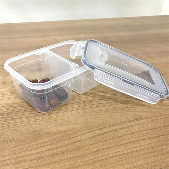 GENEL® 2 Bölmeli 0,45+0,45 Litre Kilitli Kapaklı Erzak Saklama Kabı LC-524