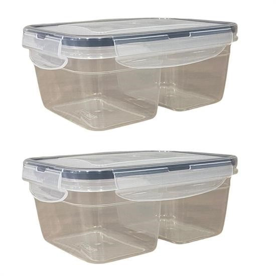 GENEL® 2 Bölmeli 0,45+0,45 Litre Kilitli Kapaklı Erzak Saklama Kabı LC-524