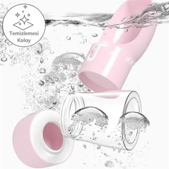 GENEL® Taşınabilir Mama Hazneli Evcil Hayvan Suluğu Seyahat Kabı Kilitlenebilen Su Sızdırmaz 380ML