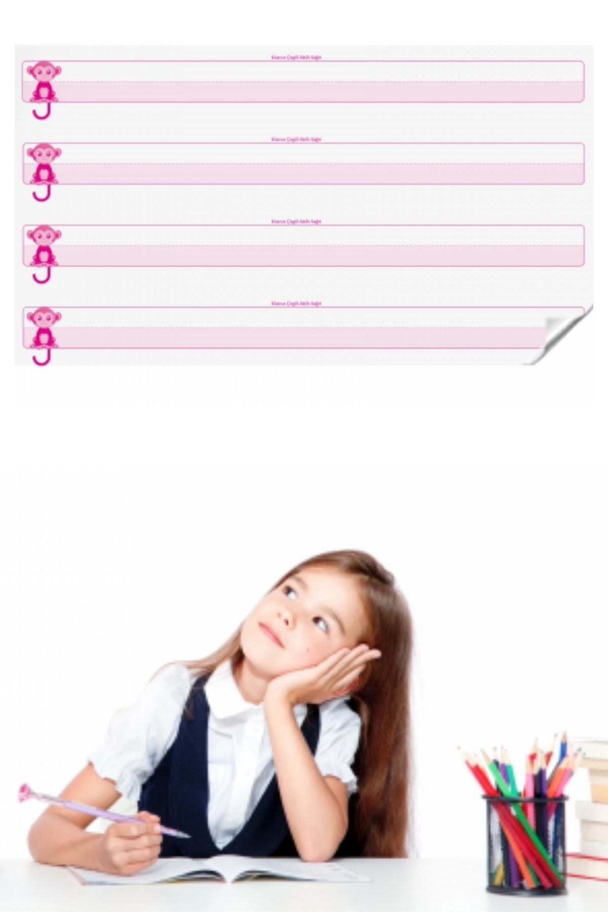 BUFFER® Kılavuz Çizgili Akıllı Kağıt Yazı Tahtası Duvarda İz Bırakmaz Statik Yeni Müfredata Uygun 100x56cm