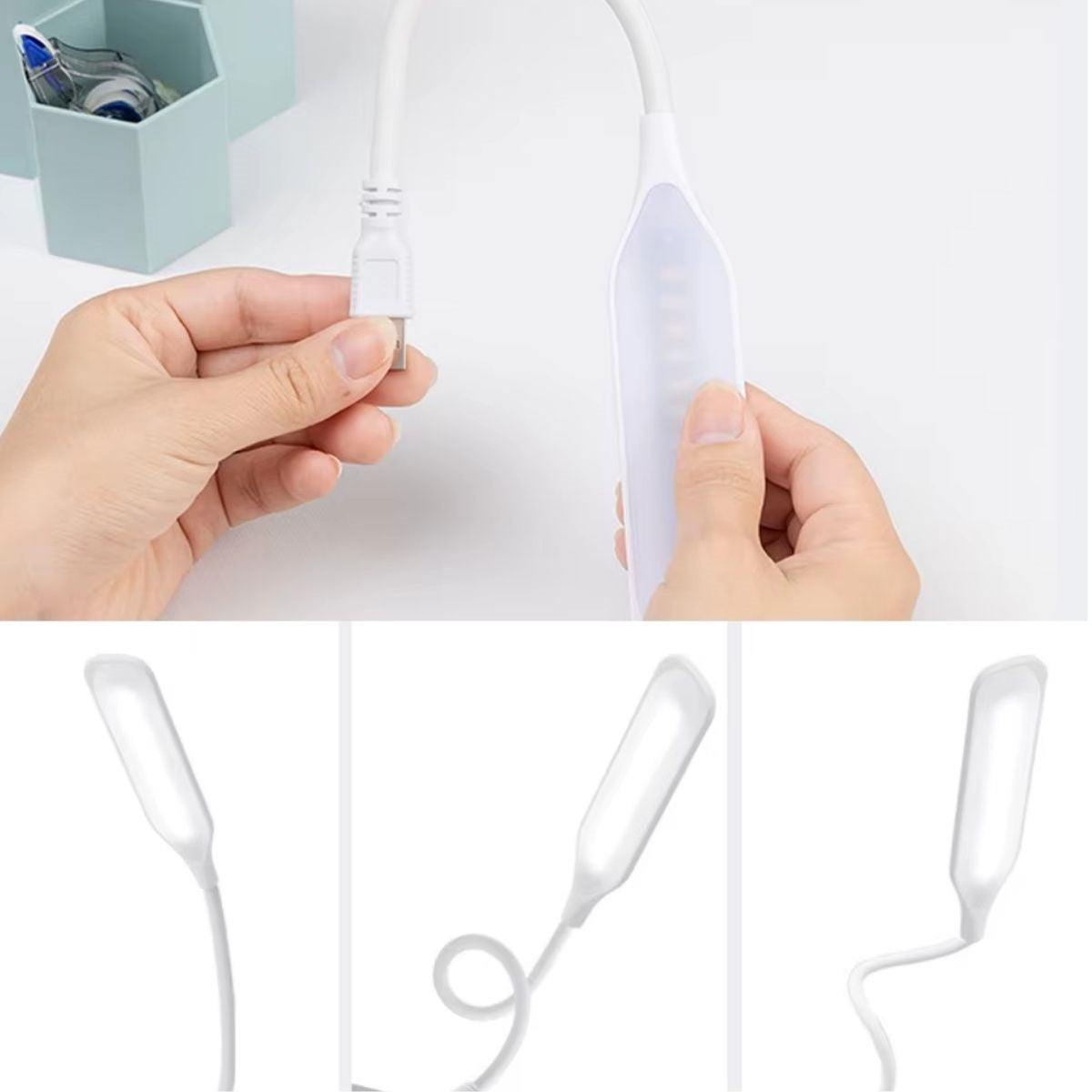 GENEL® USB Girişli 14 Ledli 3 Kademeli Dokunmatik Masa/Kitap Okuma Lambası Ledi Beyaz