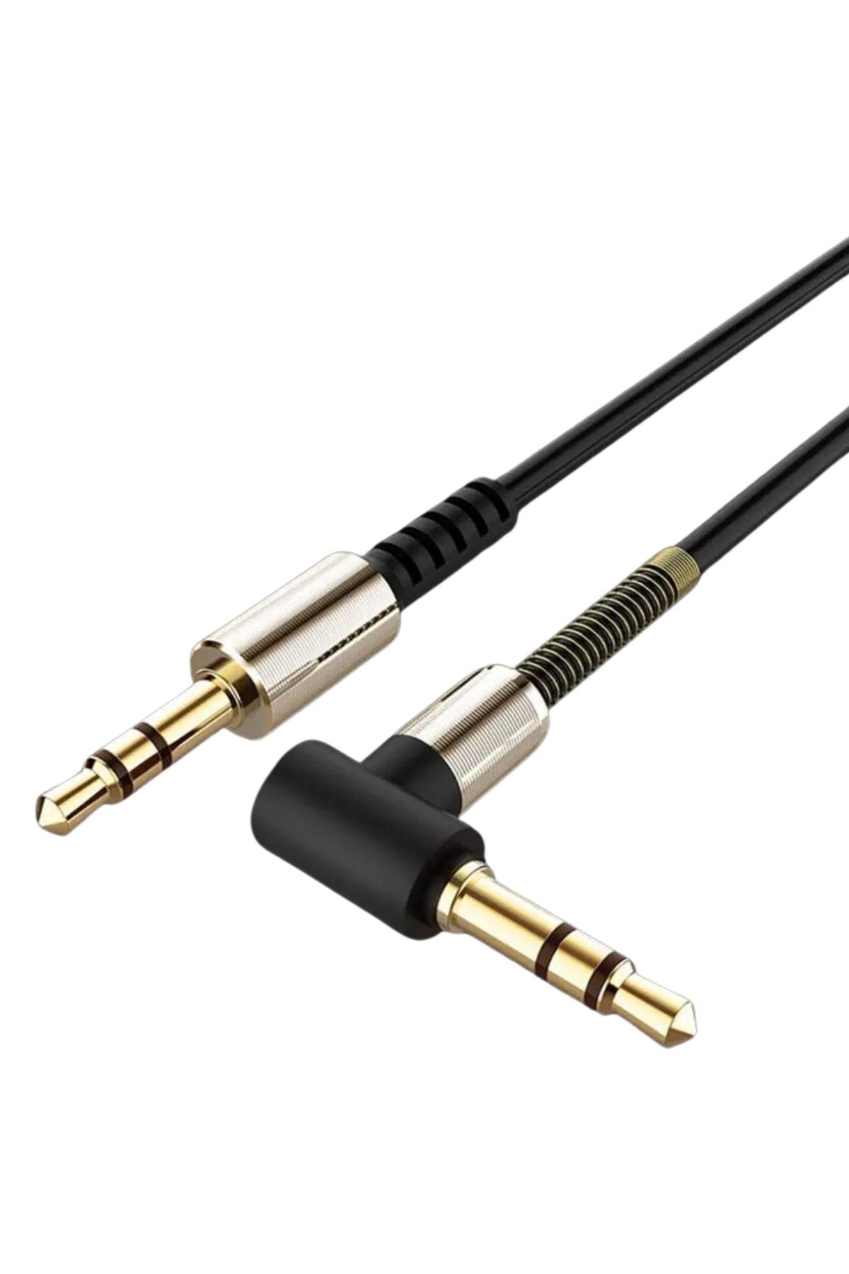 BUFFER®  3.5mm AUX Kablosu Jak Erkek Erkek L Tipi 1 Metre Ses Aktarım Kablosu