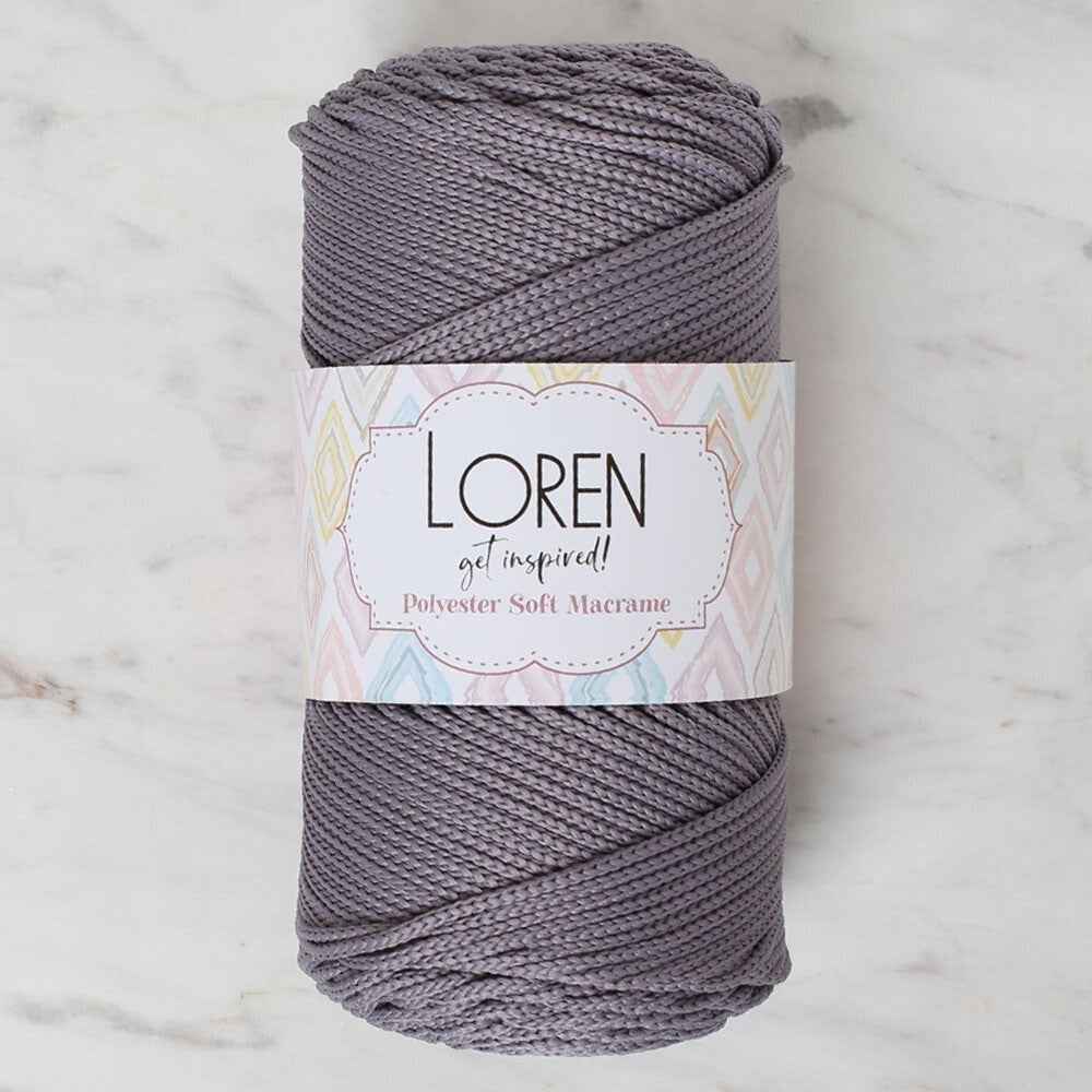 Loren Polyester Soft Macrame Gri El Örgü İpi - LM050 - 34448 - UcuzaGeliyor