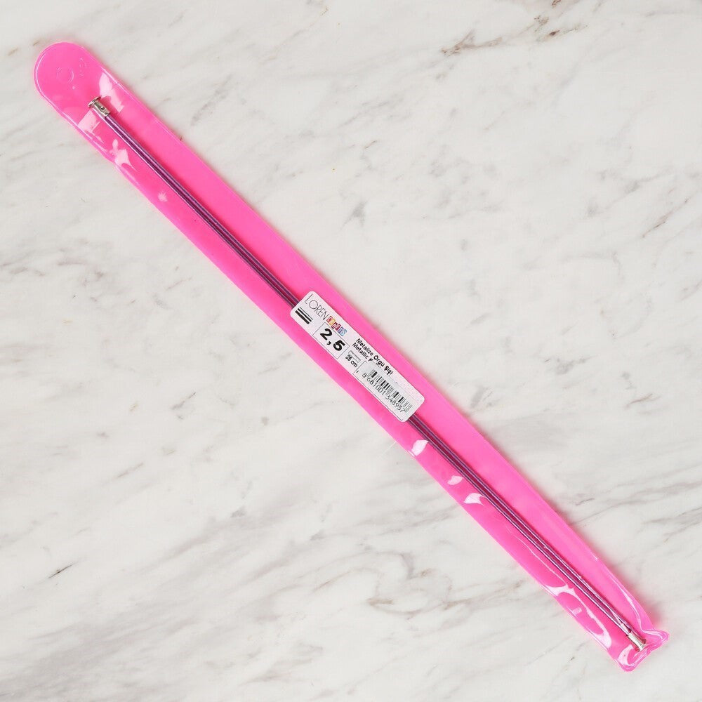 Loren Cratfs 2,5 mm 35 cm Mor Metal Örgü Şişi - LR - UcuzaGeliyor