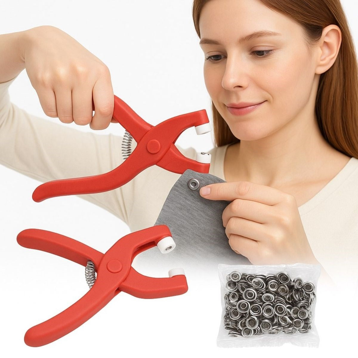 BUFFER® Plastik Çıt Çıt Pensi-Kıyafet, Bebek Önlüğü, Gömlek ve Tekstil Ürünleri İçin Çıtçıt Takma Aleti