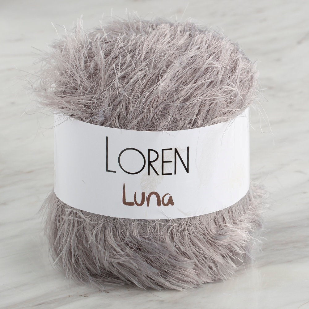 Loren Luna Tavşan Tüyü Açık Gri El Örgü İpi - R080 - 34004