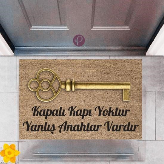 Kapı Önü Paspası Dekoratif Dijital Baskı Anahtar P-2391 - UcuzaGeliyor