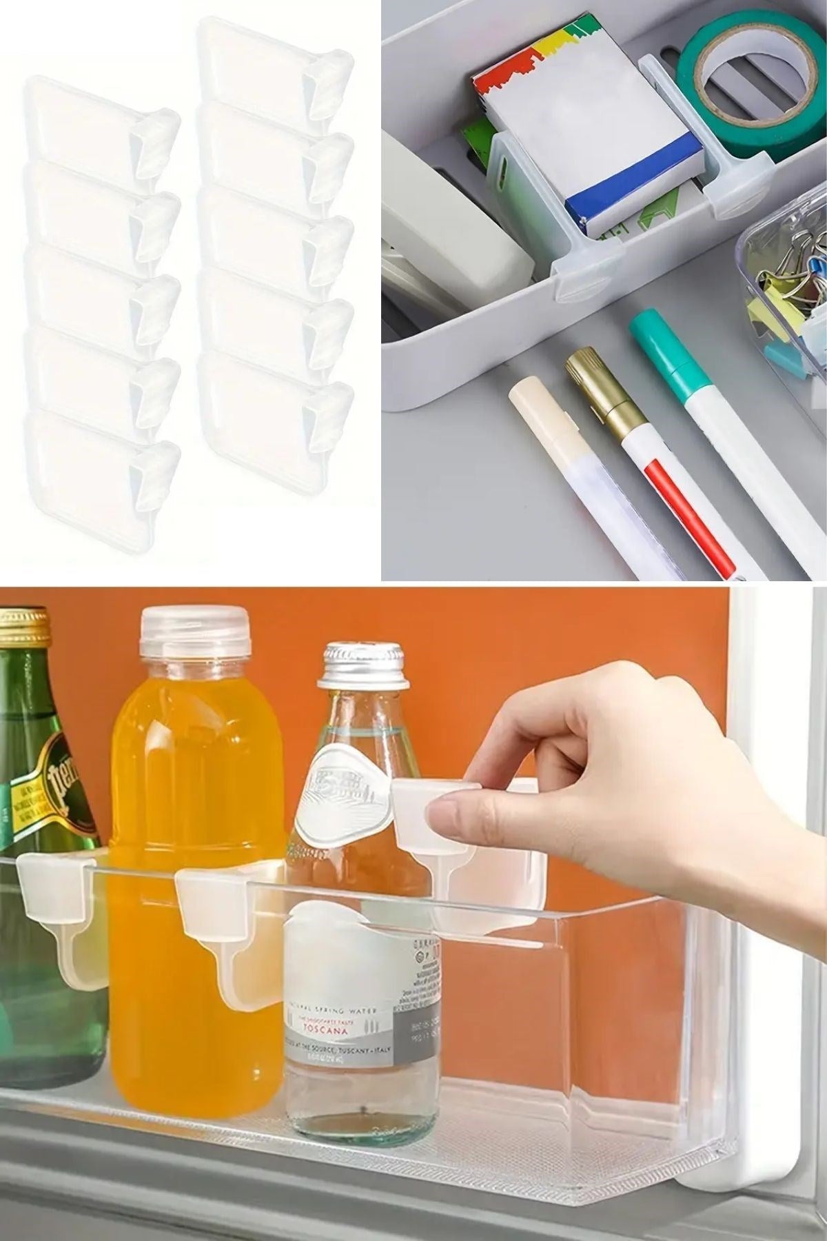 GENEL® 10'luŞeffaf Buzdolabı Yan Kapı Düzenleyici Buzdolabı Dolap İçi Bölümleyici Aparatlar