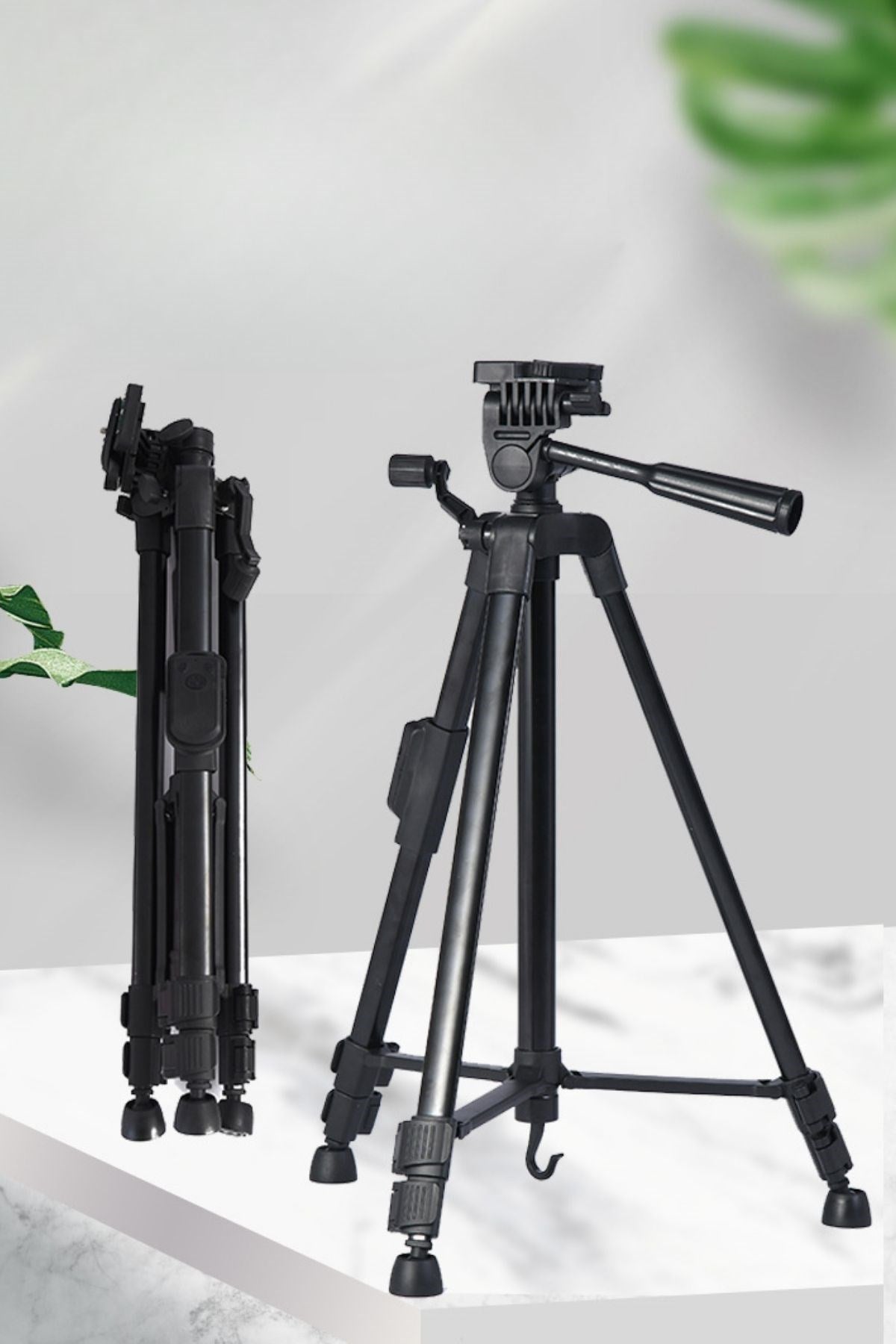 BUFFER® Telefon ve Fotoğraf Makinası Takılabilen Bluetooth Kumandalı 146 cm Tripod