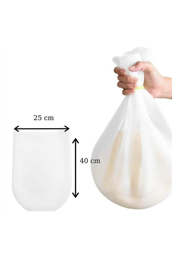 GENEL® Büyük  Hamur Torbası  Silikon Şeffaf Hamur Yoğurma Torbası Ekmek Makarna Mantı  Hamuru Kolay