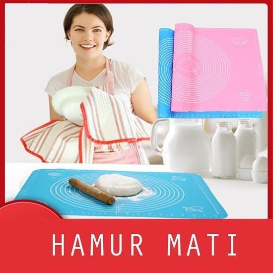 GENEL® 40*50 cm Silikon Ölçekli Kullanımı Kolay Hamur Açma Matı Ekmek Mantı Makarna Hamuru Yoğurma