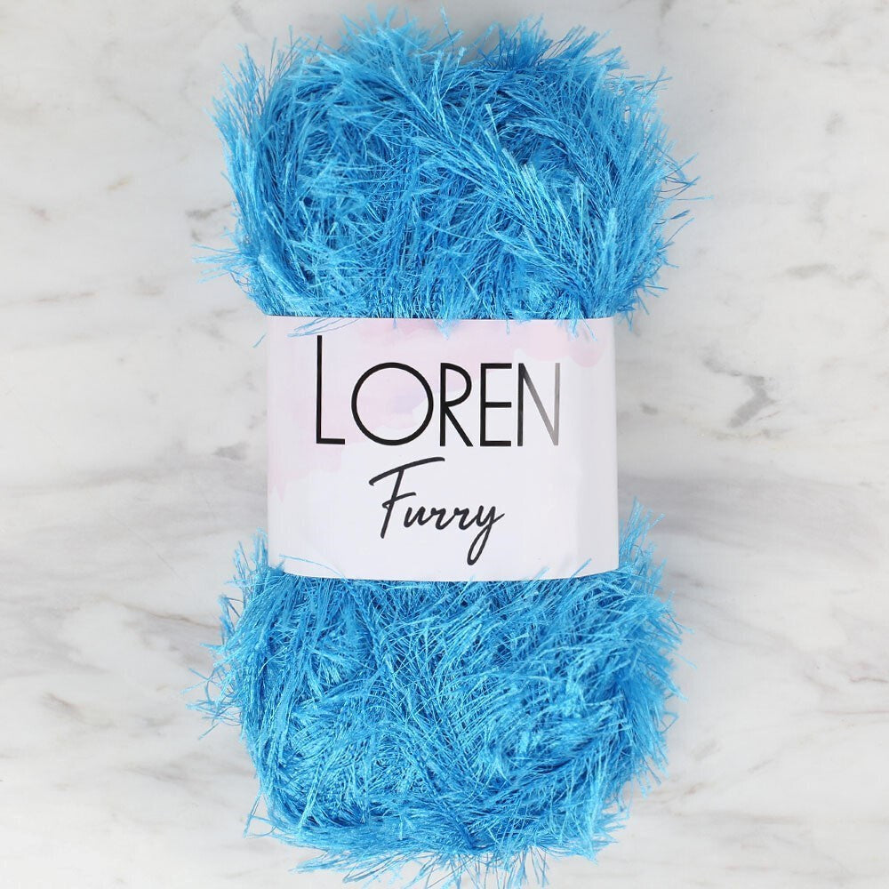 Loren Furry Mavi El Örgü İpi - RF003 - 34042 - UcuzaGeliyor