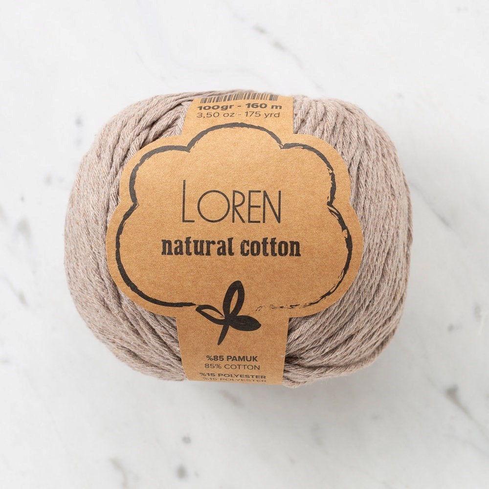 Loren Natural Cotton Vizon El Örgü İpi - R085 - 33924 - UcuzaGeliyor