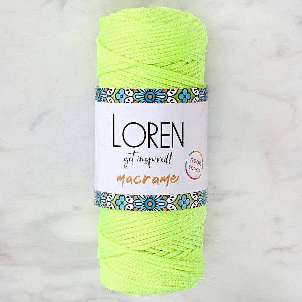 Loren Macrame Neon Sarı El Örgü İpi - L114 - UcuzaGeliyor