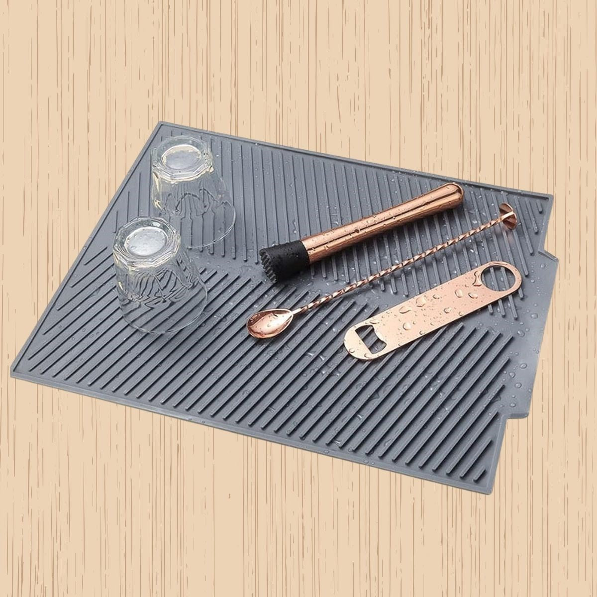 GENEL® Büyük Bulaşık Kurutma Matı,Silikon Bulaşık Kurutma Matı Çok Amaçlı Tezgah Üstü Mat