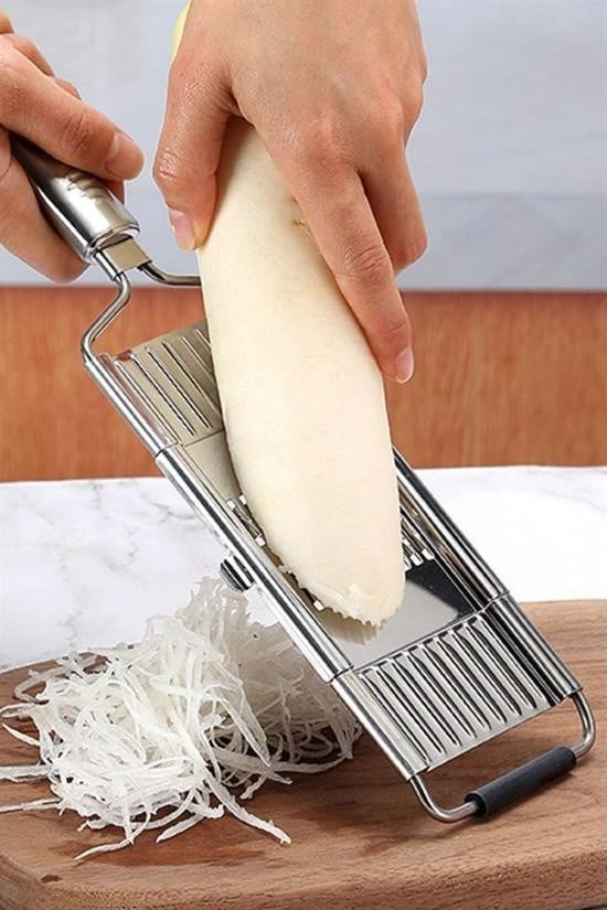 GENEL® Ayarlanabilir 3 Farklı Başlıklı Tutmalı Sebze Dilimleyici Peynir Rendeleyici Aparat