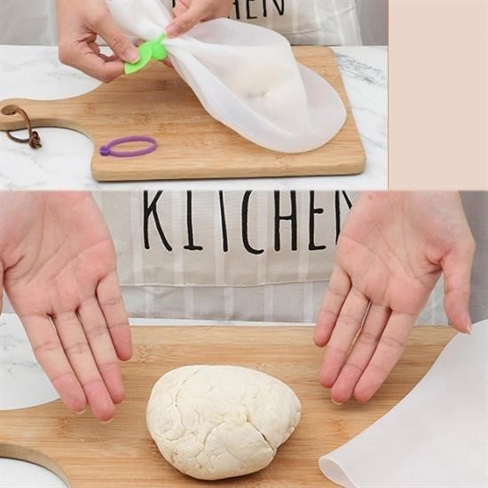 GENEL® Büyük  Hamur Torbası  Silikon Şeffaf Hamur Yoğurma Torbası Ekmek Makarna Mantı  Hamuru Kolay