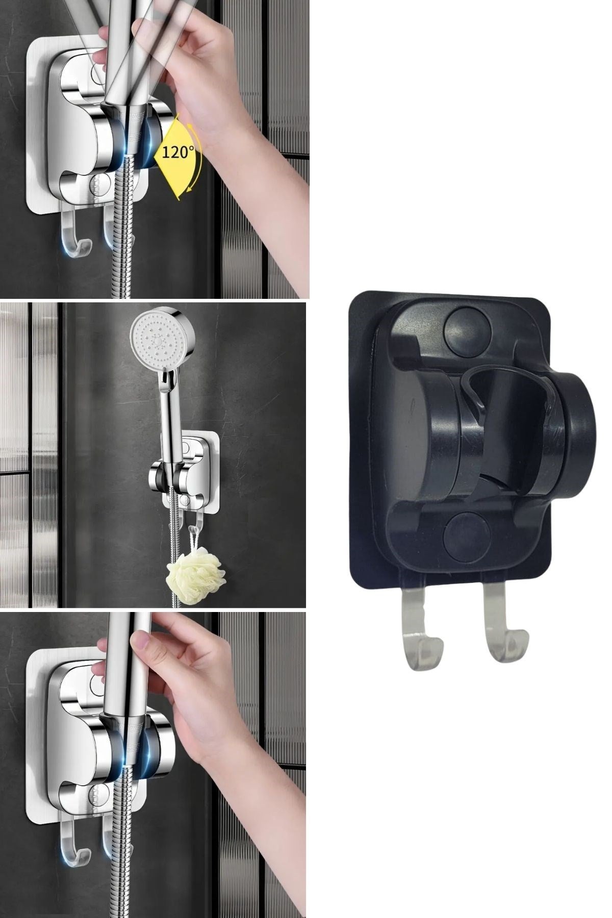 BUFFER® Kendiliğinden Güçlü Yapışkanlı Askılı Duş Başlık Tutucu