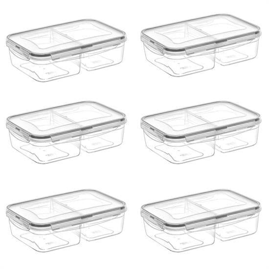 GENEL® 2 Bölmeli 1+1 Litre Kilitli Kapaklı Erzak Saklama Kabı LC-525