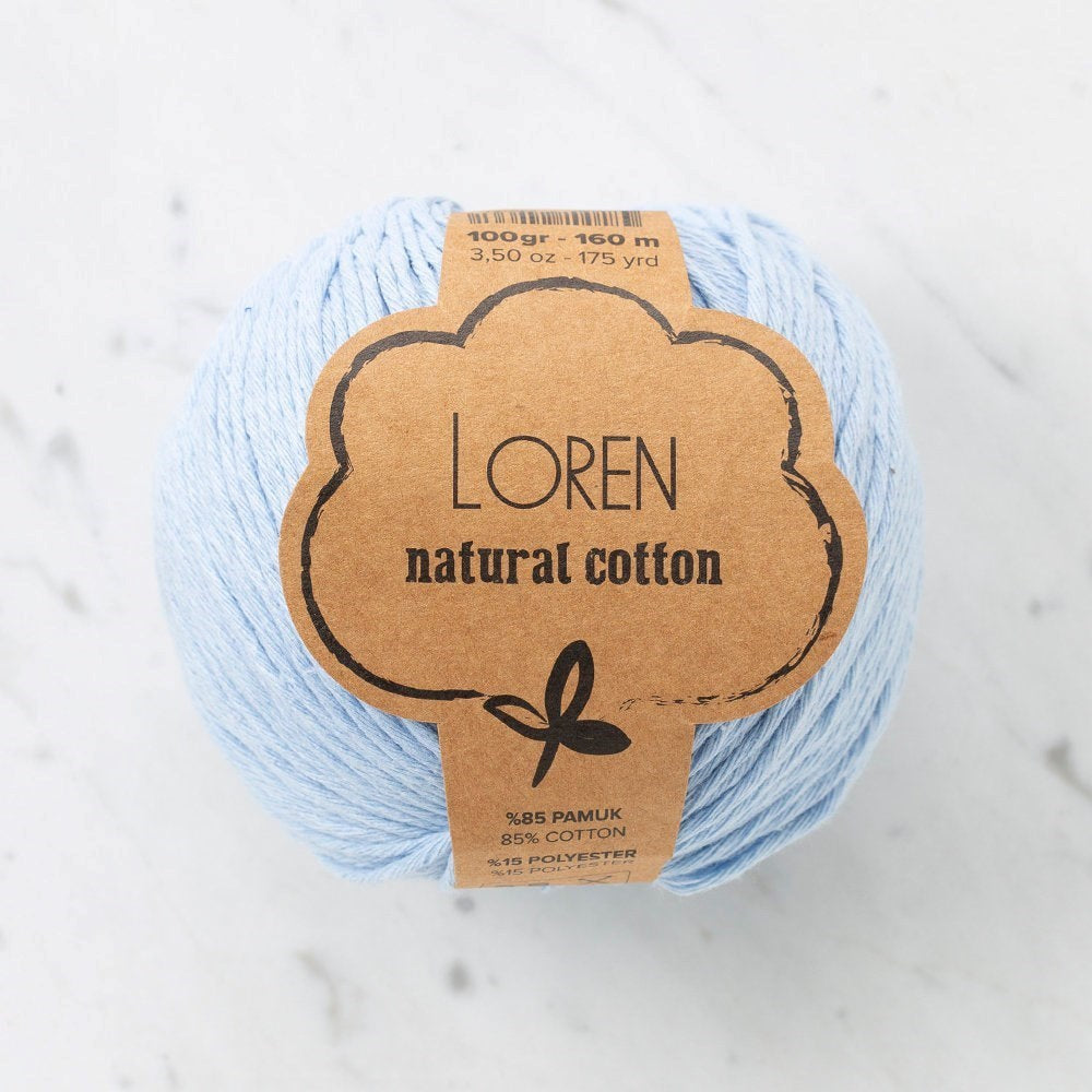 Loren Natural Cotton Bebe Mavi El Örgü İpi - R090 - 33921 - UcuzaGeliyor