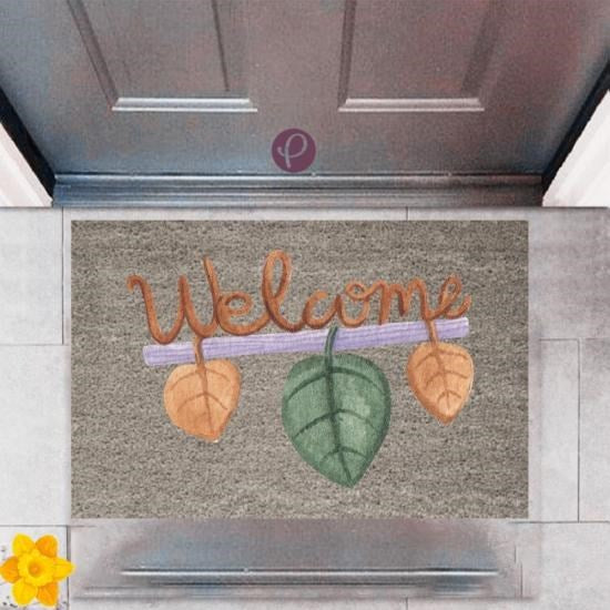 Kapı Önü Paspası Dekoratif Dijital Baskı Welcome P-2353 - UcuzaGeliyor