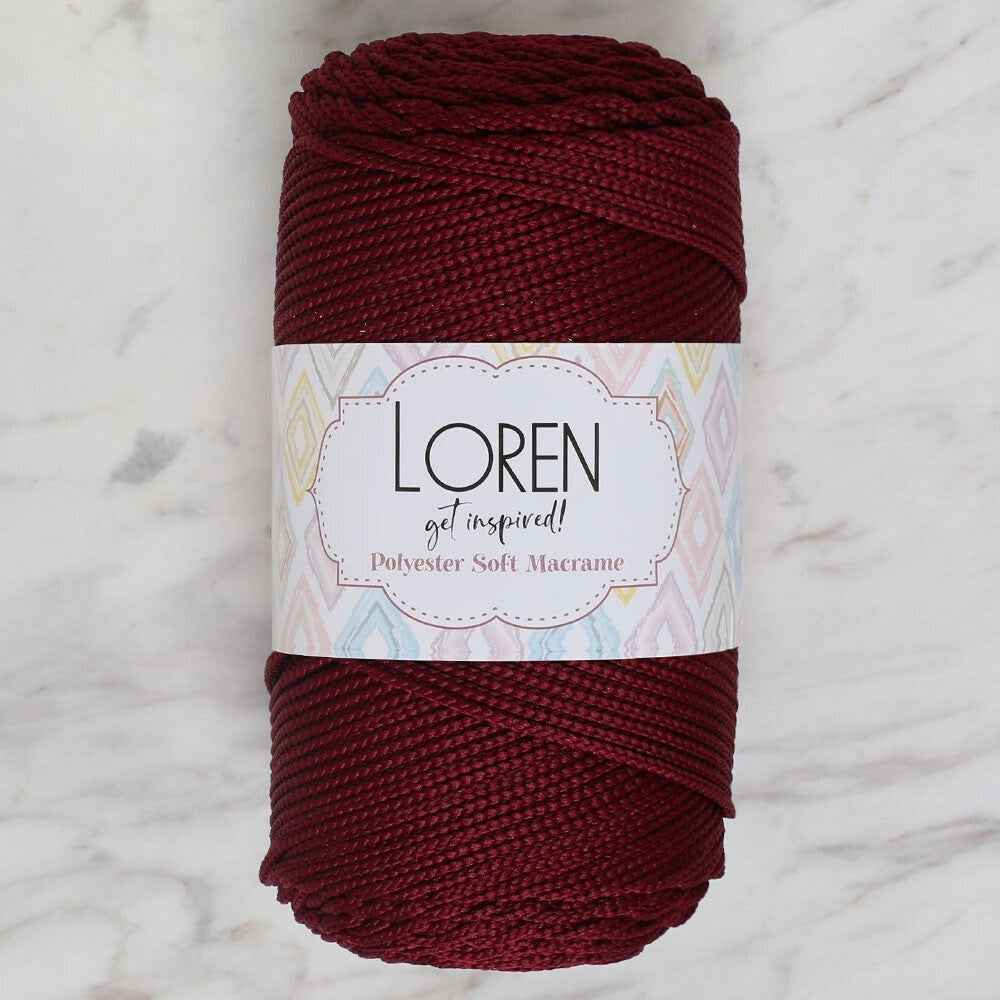 Loren Polyester Soft Macrame Bordo El Örgü İpi - LM039 - 34444 - UcuzaGeliyor
