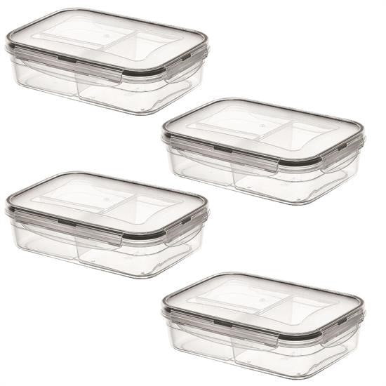 GENEL® 3 Bölmeli Kilitli Kapaklı 1 Litre Erzak Saklama Kabı LC-510