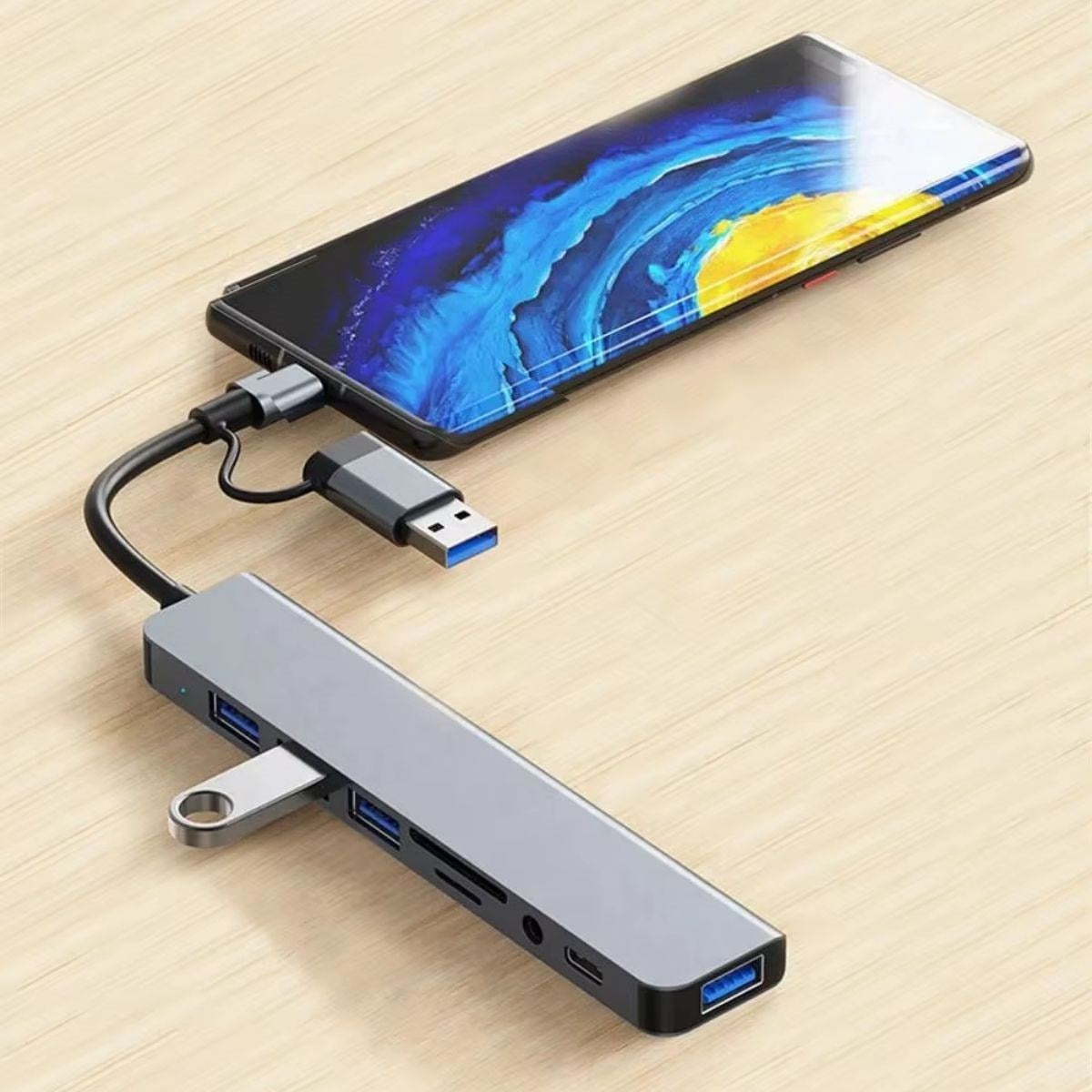 BUFFER® 8 in 1 Usb Çevirici Notebook Macbook Type-C Uyumlu Görüntü Aktarıcı Hub