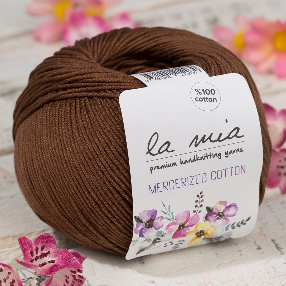 La Mia Mercerized Cotton Koyu Kahverengi El Örgü İpi - 228 - 33579 - UcuzaGeliyor