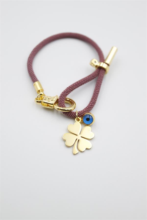 İpli Yonca Bileklik - Mor