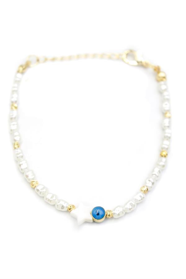 Yıldız İnci Bileklik - Beyaz