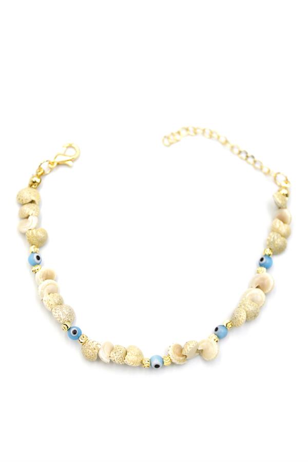 Nazar Deniz Kabuğu Bileklik - Mavi