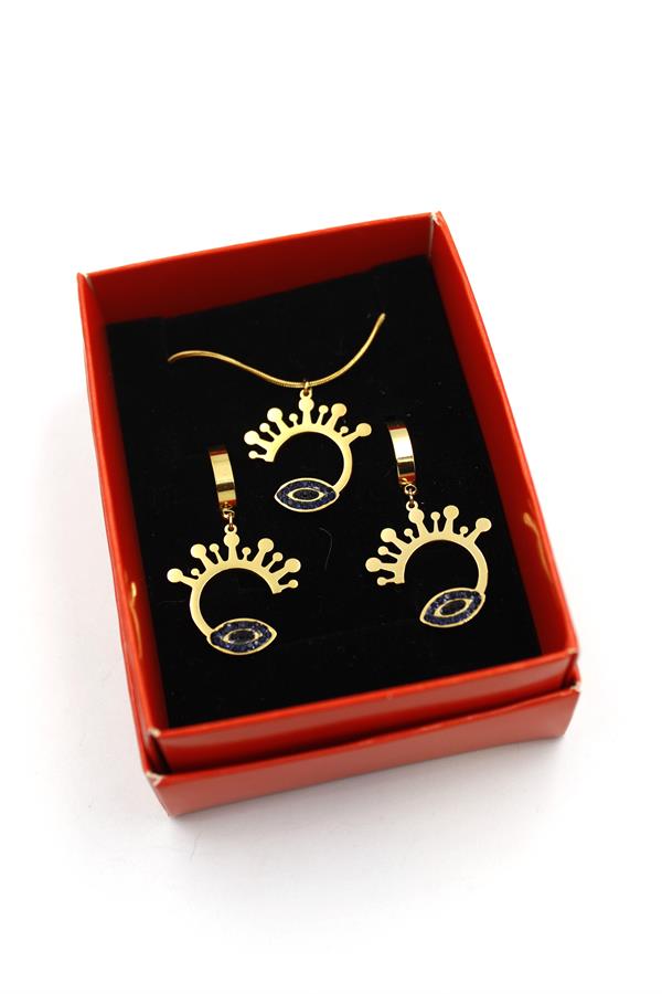 Göz Set Kolye - Altın