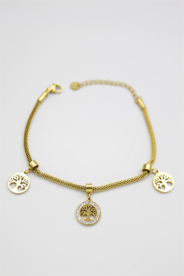 Hayat Ağacı Charm Bileklik - Altın