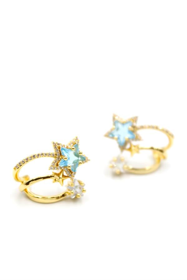 Çoklu Yıldız Küpe - Altın