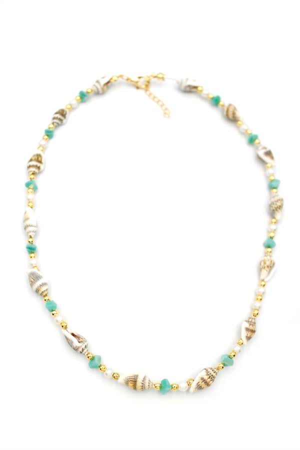 Deniz Kabuğu Kolye - Su Yeşili