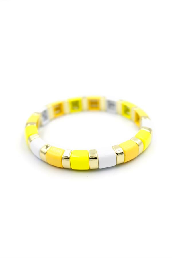 Lastikli Porselen Bilezik - Sarı