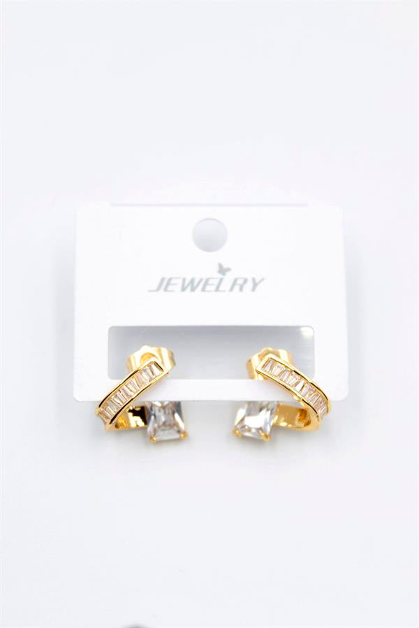 Taşlı Küpe - Altın