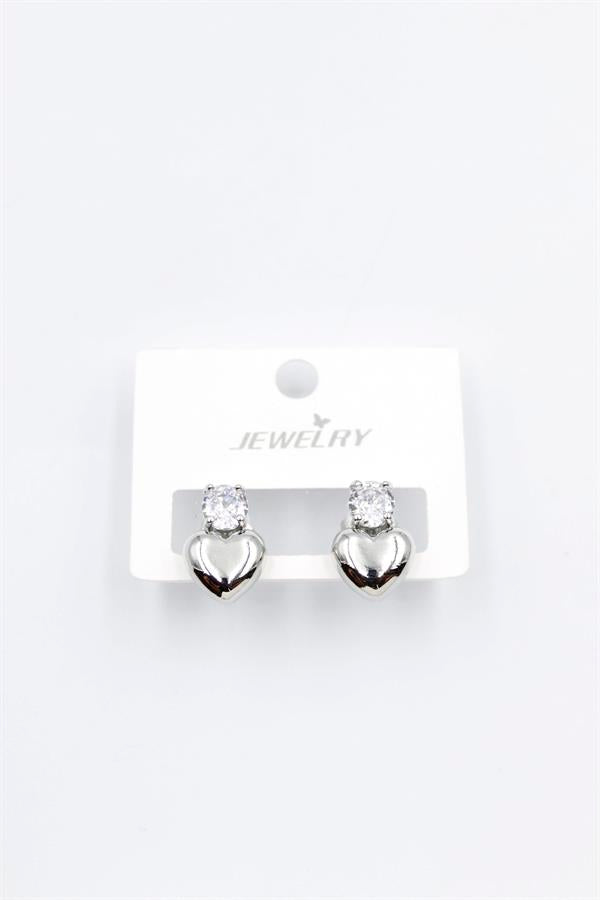 Kalp Küpe - Gümüş