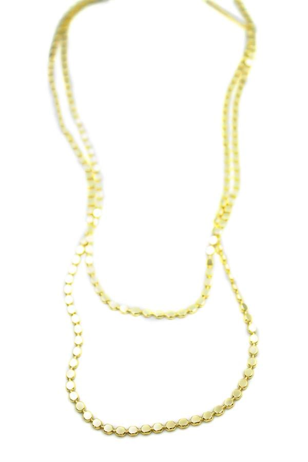 Ezme Zincir Kolye - 90cm - Altın