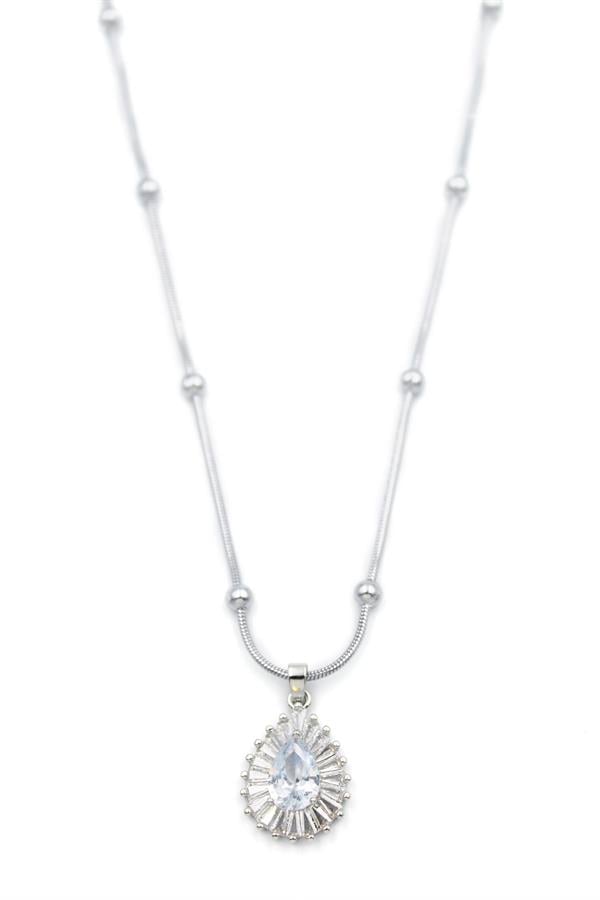 Taşlı Kolye - Gümüş