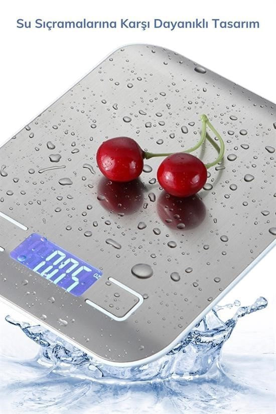 GENEL® TF 1002 Hassas Ölçümlü  Maksimum 5 Kg Kapasiteli Led Ekran Platin Dijital Mutfak Tartısı