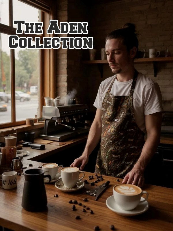 Kahve Desenli barista Önlük