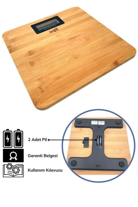 GENEL® Techfit Bambu Banyo Baskülü Yüksek Hassasiyetli Darbelere Dijital Dayanıklı Terazi Tf 1065 M