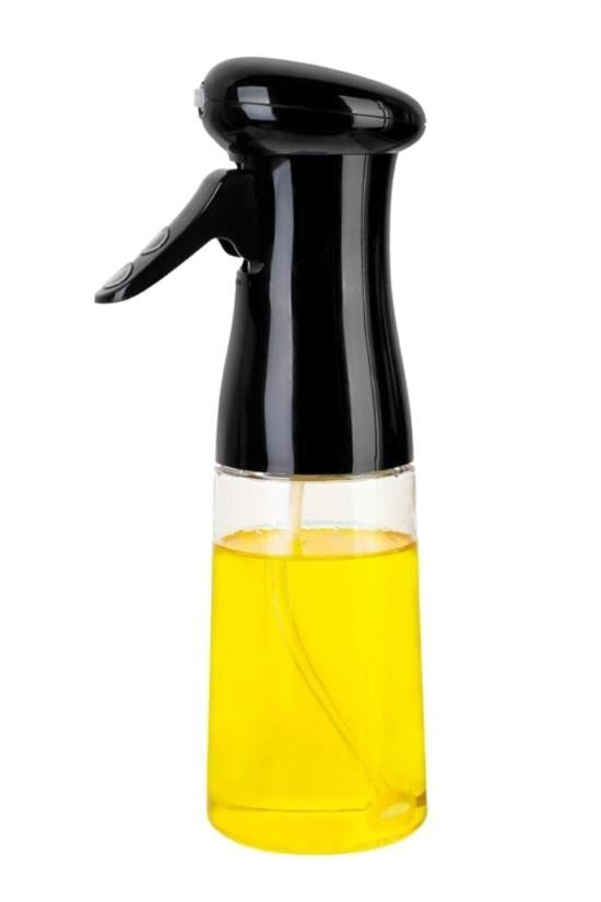 GENEL®  Çok Amaçlı Cam Şişe Püskürtmeli Dağıtıcı Yağdanlık Limonluk Sirke Sosluk Spreyi Siyah