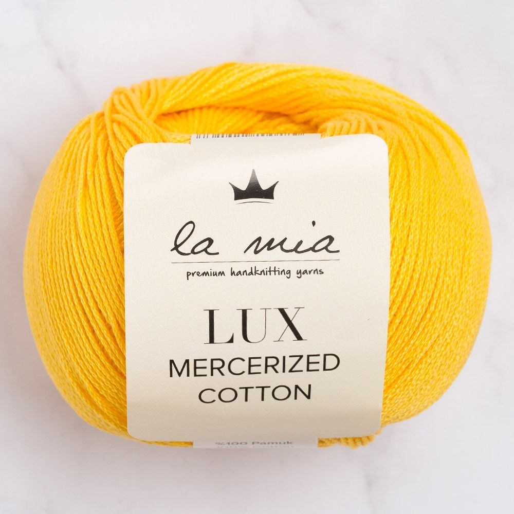 La Mia Lux Mercerized Cotton Koyu Sarısı El Örgü İpi - 181 - 33754 - UcuzaGeliyor