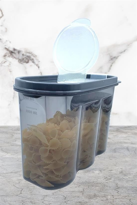 GENEL® 2 Kapaklı Ölçekli Erzak Saklama Kabı - 1,2 Litre - SA930
