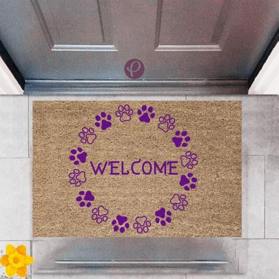 Kapı Önü Paspası Dekoratif Dijital Baskı Welcome P-2471 - UcuzaGeliyor